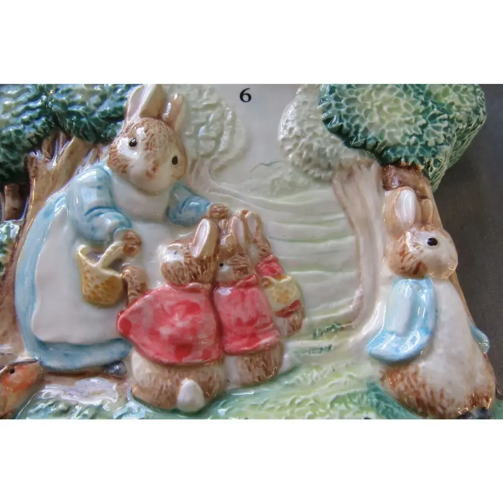 Vintage Beatrix Potter Clock Peter Rabbit Frederick Warne & Co 1997 Ceramic READ